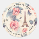 Search for french rose return address labels Eiffel tower