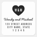 Search for monogram square wedding stickers Heart