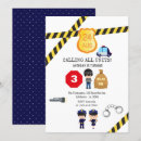 Search for police kids birthday invitations Modern
