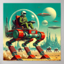 Recherche de vaisseau spatial robotique posters Futuriste