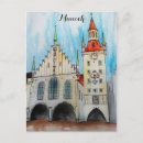 Recherche de munich allemagne cartes postales Aquarelle