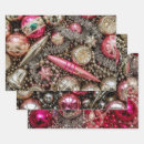 Search for pink and silver christmas wrapping paper Vintage