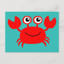 Recherche de crabe heureux cartes postales Mignon