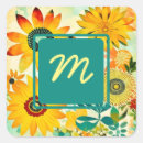 Search for pretty yellow monogram stickers Floral