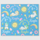 Search for rainbow unicorn party wrapping paper Girl