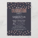 Search for polka dots graduation invitations Rose gold