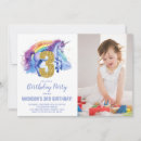 Search for unicorn 3rd birthday invitations Girl