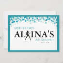 Search for bat mitzvah save the dates Blue