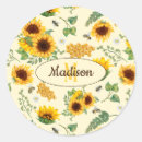 Search for sunflower monogram stickers Watercolor