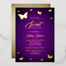 Search for purple butterfly sweet 16 invitations Watercolor