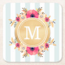 Search for flower monogram coasters Pastel