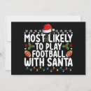 Search for football christmas invitations Santa