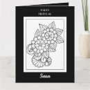 Recherche de coloriage vœux cartes Fleurs