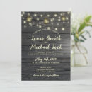 Search for grey barn wood wedding invitations String lights
