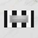Recherche de rayures noires et blanches cartes visite Élégant