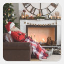 Search for christmas fireplace stickers Santa claus