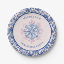 Search for pink snowflake plates Winter
