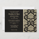 Search for ivory damask invitations Black