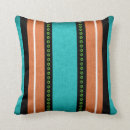 Search for aqua and orange patterns pillows Stripes
