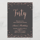 Search for rose gold 40th birthday invitations Chic
