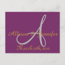 Search for purple and gold save the date postcards Party