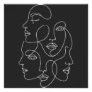Recherche de visage abstrait posters Ligne continue