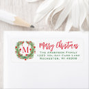 Search for rustic wreath return address labels Winter