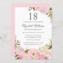 Search for pink flowers 18th birthday invitations Blush