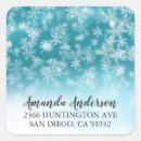 Search for snowflakes return address stickers Blue