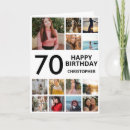 Search for unique 70th birthday cards Black and white