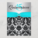 Search for turquoise blue quinceanera invitations Black