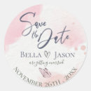 Search for pink save the date stickers Watercolor