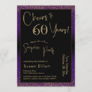Search for cheers to 60 years birthday invitations Gold glitter