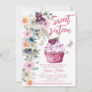 Recherche de cute 16ans anniversaire invitations Floral