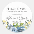 Search for rustic flowers wedding stickers Dusty blue