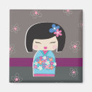 Recherche de poupée de kokeshi magnets Kawaii