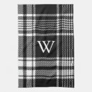 Search for black and white monogram tea towels Plaid