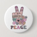 Search for retro peace buttons Floral