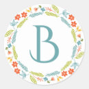 Recherche de floral monogrammed stickers Couronne de noël