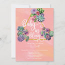 Search for succulent plants baby shower invitations Watercolor