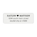 Search for couple hearts return address labels Black