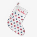 Search for red white and blue christmas stockings Nautical