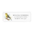Search for yellow bird return address labels Canary