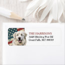 Search for red white and blue return address labels Dog