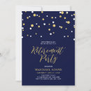 Search for blue gold retirement invitations Modern