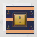 Search for navy blue orange wedding invitations Gold