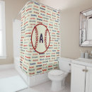 Search for navy blue and white shower curtains Sports