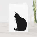 Search for kitty silhouette postcards Black