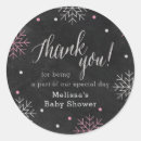 Search for pink chalkboard baby shower stickers Thank you