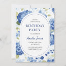 Search for blue hydrangea birthday invitations Celebration